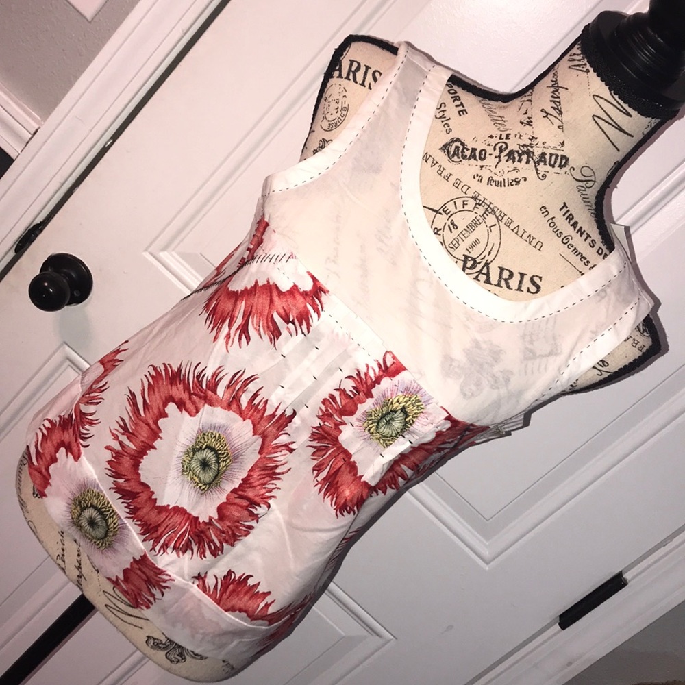 Red poppy blouse